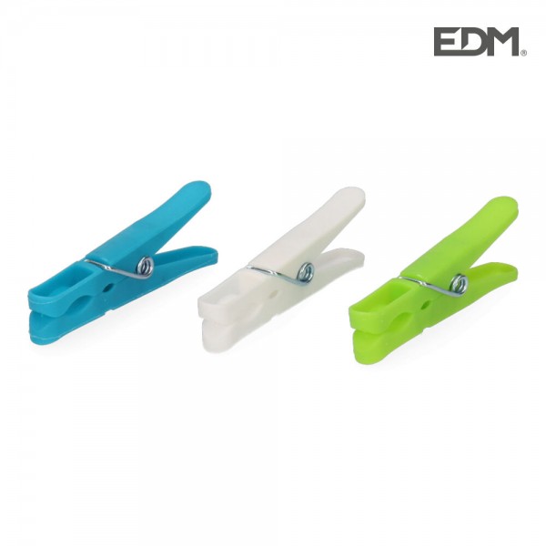 24 pinzas de plástico de colores variados 8 cm (pack 10 unidades)