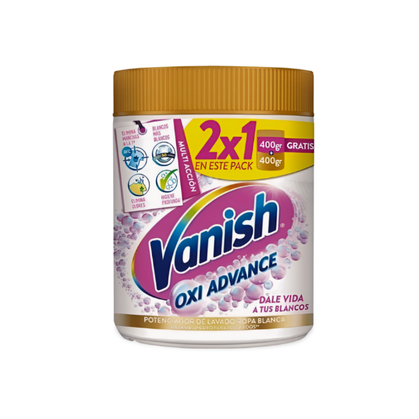 Vanish Oxi Advance quitamanchas en polvo Ropa Blanca 400gr + 400gr GRATIS