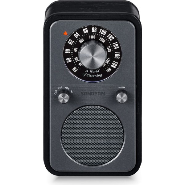 Sangean wr-9 roble de medianoche / radio analógica de madera con am / fm / bluetooth